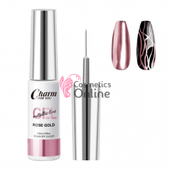 Oja semi UV/ LED Liner metalic Charm Mirror Gel de 10 ml - CHR03 Roz metalic